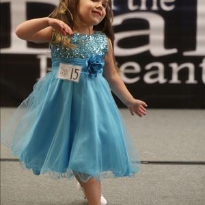 Beautiful blue, tea length dress.